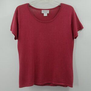 Silk Club Collection Knit Top Women's L Dusky Rose Pink Silk Cotton Blend